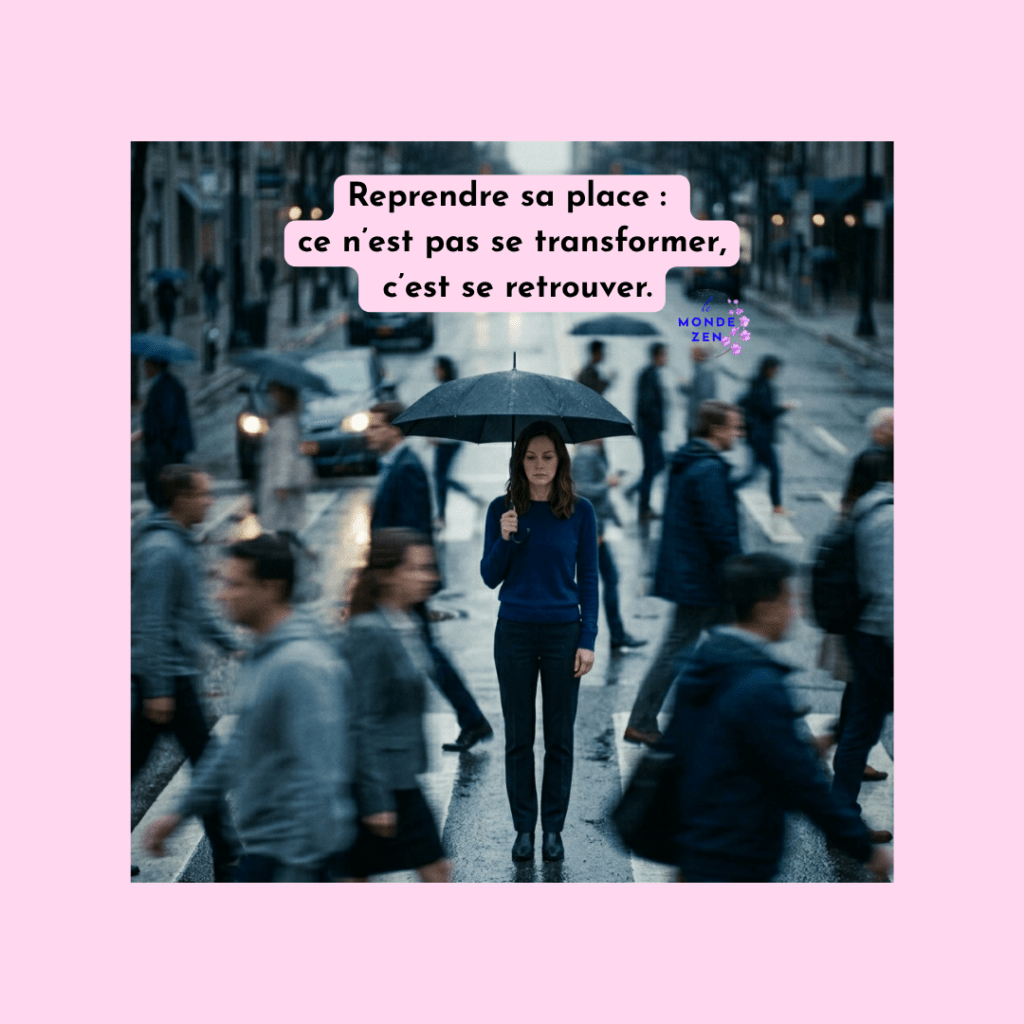 Reprendre sa place, ce n'est pas se transformer, c'est se retrouver